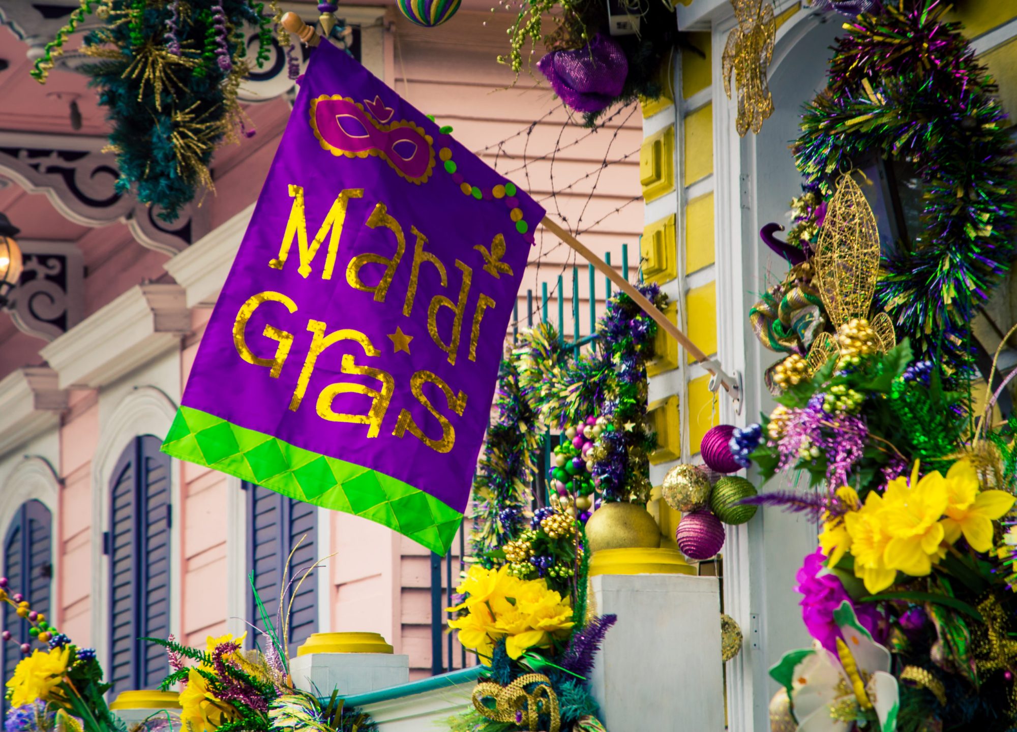Mardi gras decorations in New Orleans Mardi gras decorations in New Orleans